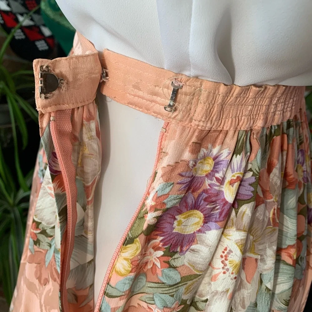 Vintage 70s Silk Secretary Midi Skirt - Picture 7 of 8